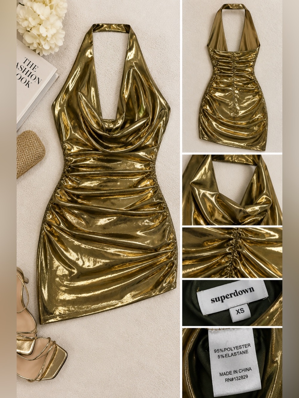 Superdown metallic mini dress